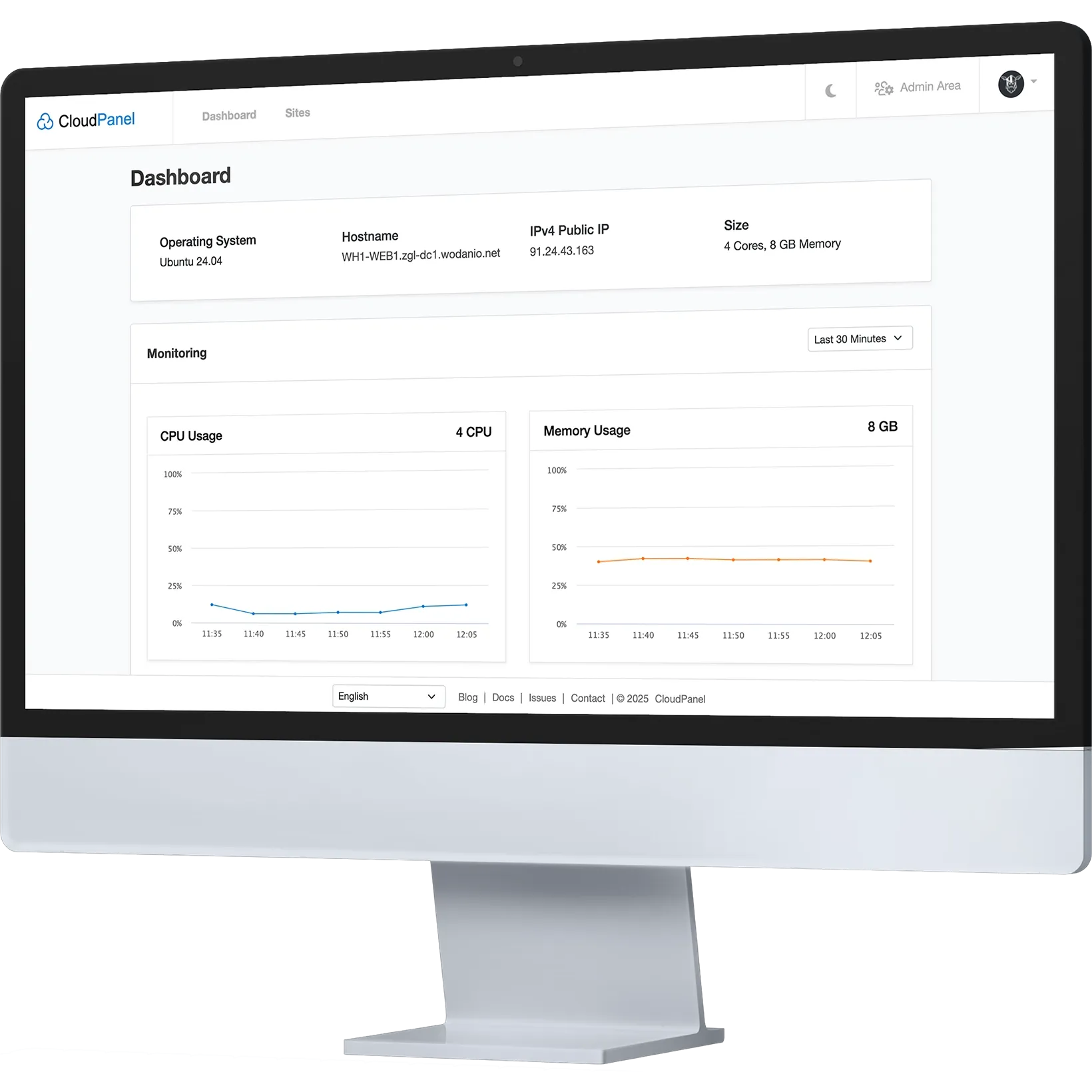 CloudPanel Dashboard